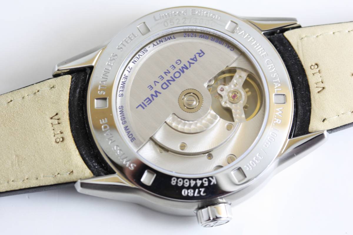 世界限定3000本のAC/DC×RAYMOND WEIL レイモンド・ウェイル コラボモデル オープンハ－ト自動巻き腕時計 価格330,000円 レイモンドウィルの画像6
