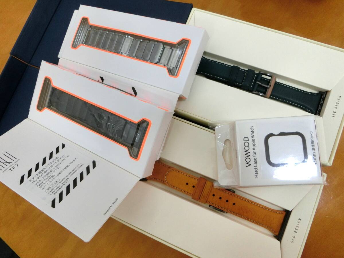 在庫処分 Apple Watch用ベルト アップルウォッチ用レザーベルト ステンレスベルトなど 新品＆未使用品_画像1