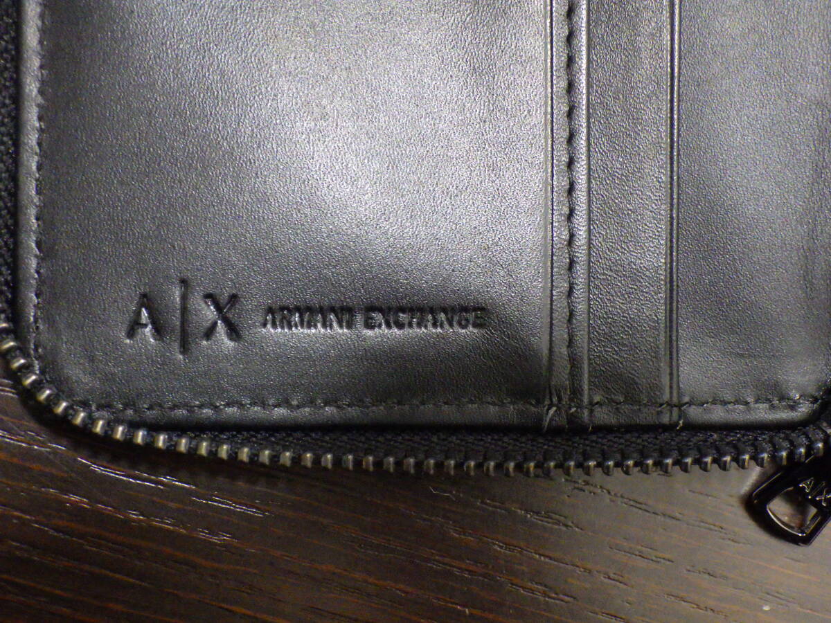 #5957　アルマーニ ARMANI Exchange 長財布 ラウンドファスナー オーガナイザー 　美品_画像7