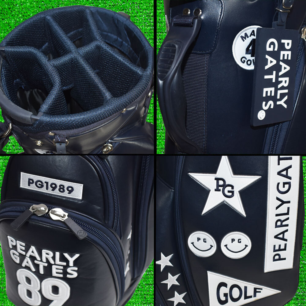 PEARLY GATES Pearly Gates Golf caddy bag 9 type [ navy ] super-beauty goods!