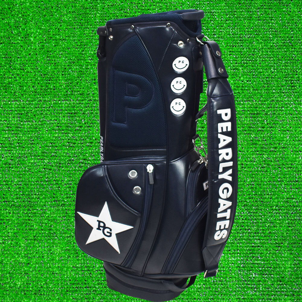 PEARLY GATES Pearly Gates Golf caddy bag 9 type [ navy ] super-beauty goods!