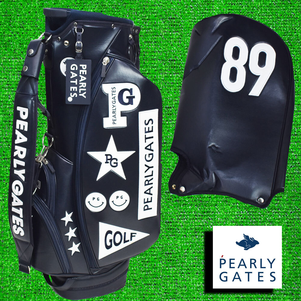 PEARLY GATES Pearly Gates Golf caddy bag 9 type [ navy ] super-beauty goods!