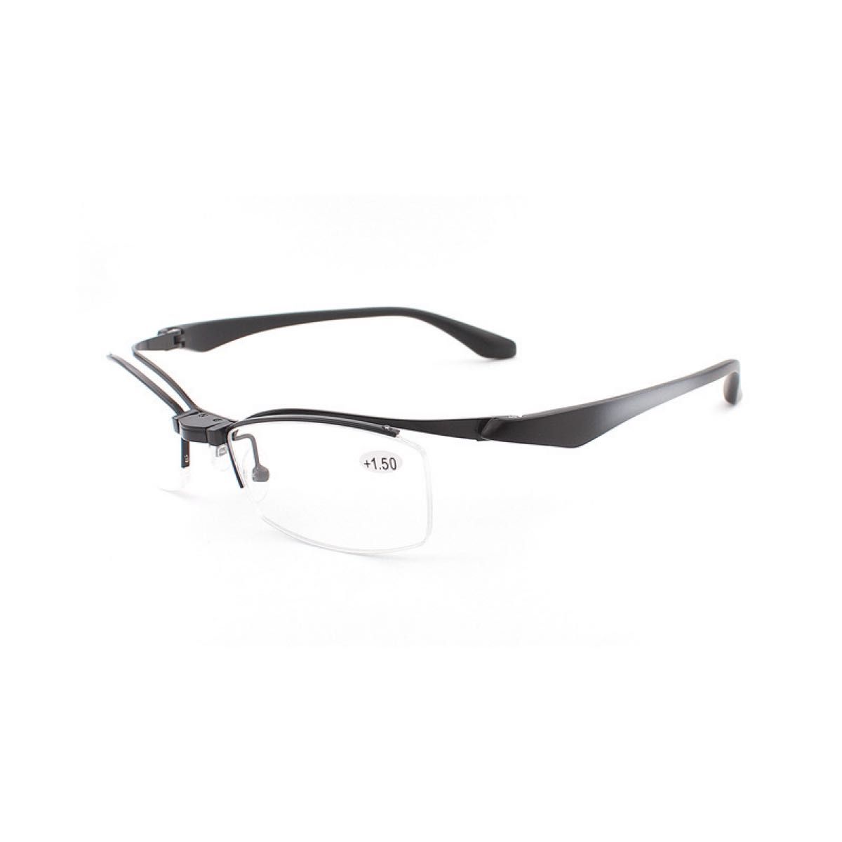メガネ 老眼鏡 跳ね上げ  フリップアップ　掛け外し不要 +2.5シニアグラス 度入り メガネ 眼鏡 ブラック