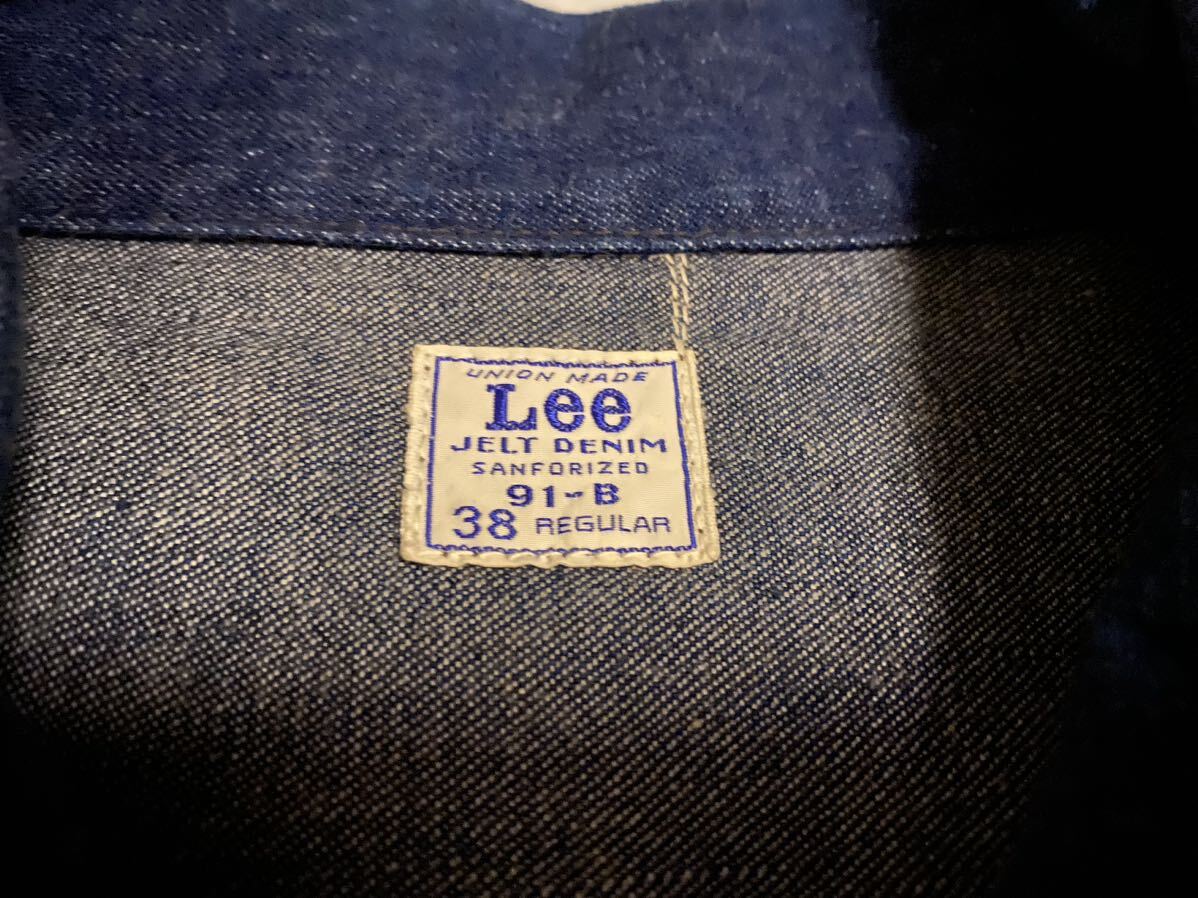 【希少】Lee 91-B JELT DENIM リー 復刻 デニム ジャケット 38 TALON 真紺 WAREHOUSE バズリクソン リアルマッコイ ラルフ 501XX リバースの画像6