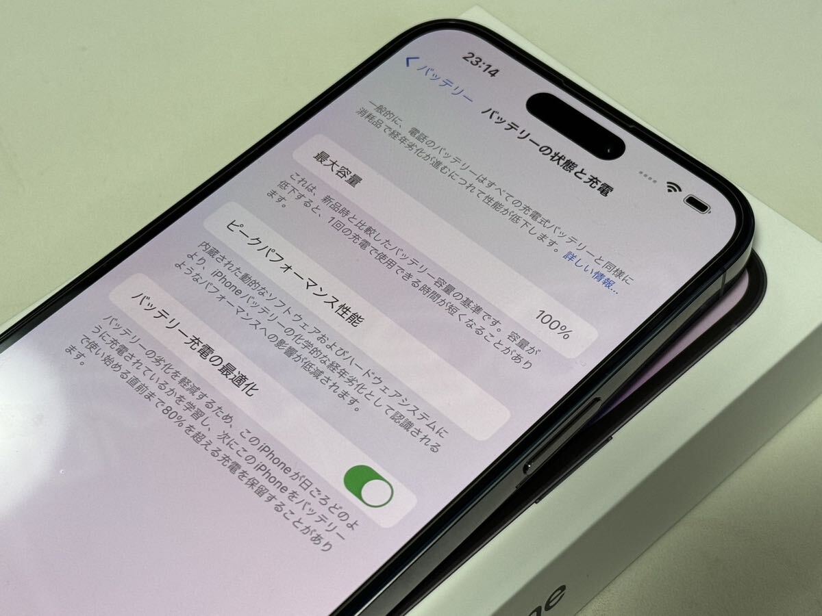 Apple iPhone14 Pro Max 128GB ディープパープル SIMフリー 店頭展示品 元デモ機 付属品完備 バッテリー100%の画像5