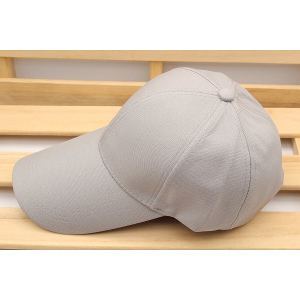 野球帽子 ツバ長10.5cm カジュアル派 ポリ キャップ 帽子 56cm~58cm GY メンズ レディース CC38-3の画像5