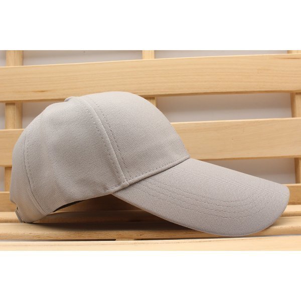野球帽子 ツバ長10.5cm カジュアル派 ポリ キャップ 帽子 56cm~58cm GY メンズ レディース CC38-3の画像4