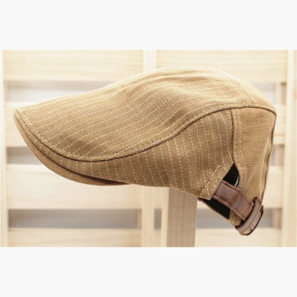 ハンチング帽子 生地切り替え オリジナルベルトデザイン ストライプ帽子 キャップ 約56～59㎝ メンズ レディース BEトレンド HJ5-9_画像8