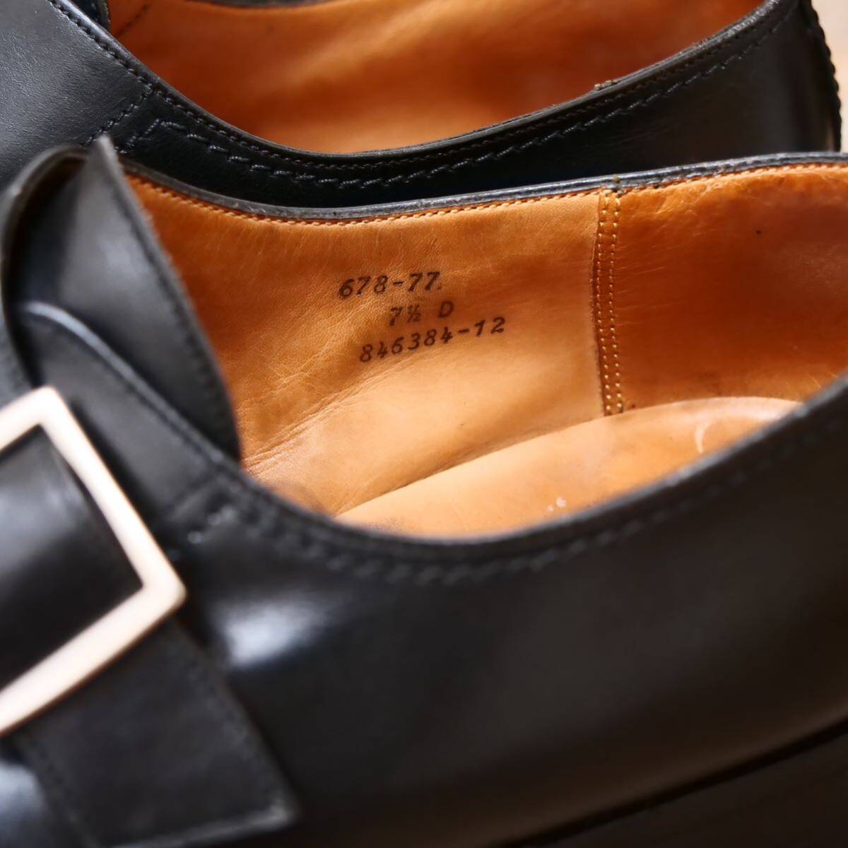 良品◎【J.M.WESTON】ジェーエムウエストン シングルモンク ブラック 7.5D 26.0cm前後 ビジネスシューズ メンズ 革靴の画像9