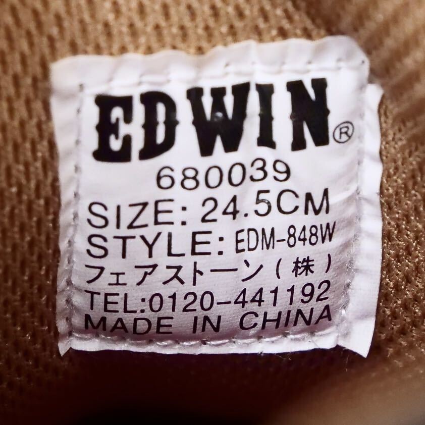 新品同様◎【EDWIN】エドウィン スエードスニーカー 24.5cm ネイビー メンズシューズ カジュアル 靴_画像8