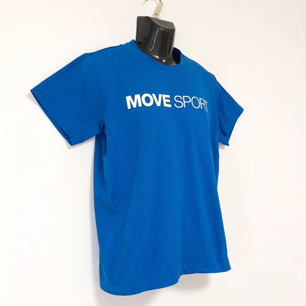 美品☆DESCENTE MOVE SPORT/デサントムーブスポーツ☆Tシャツ☆吸汗速乾/ストレッチ/トップス/半袖/ジャケット/ジャージ/ブルー/M_画像2