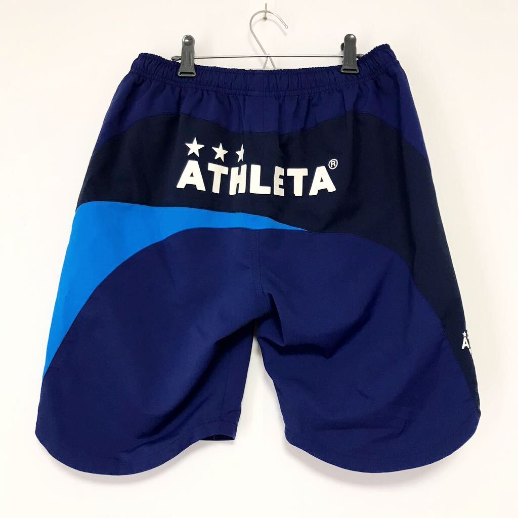 ATHLETA/アスレタ☆ウインドブレーカー☆セットアップ/上下セット☆半袖/ハーフパンツ☆軽量/ジャージ/サッカー/フットサル/紺×青/L_画像7