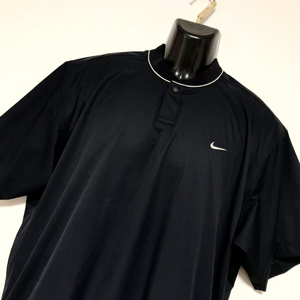 美品☆NIKE GOLF/ナイキゴルフ☆半袖☆ウインドブレーカー☆裏地メッシュ/ジャケット/ゴルフウェア/ブラック/Lの画像3