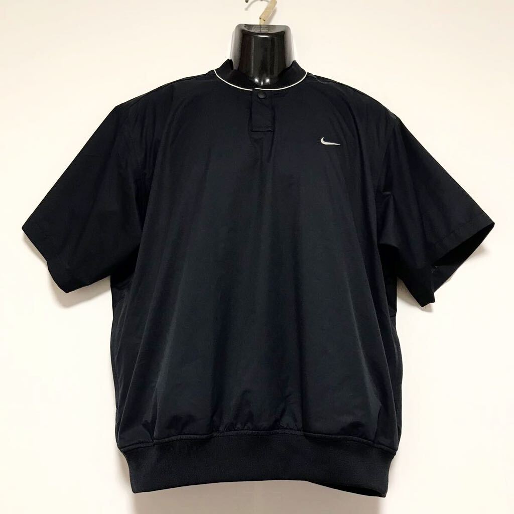 美品☆NIKE GOLF/ナイキゴルフ☆半袖☆ウインドブレーカー☆裏地メッシュ/ジャケット/ゴルフウェア/ブラック/Lの画像1