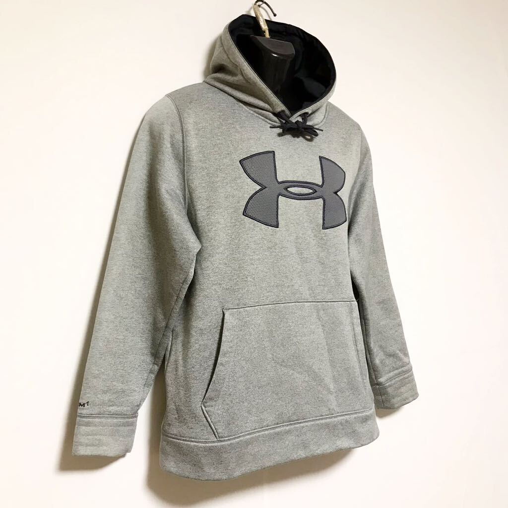 UNDER ARMOUR/アンダーアーマー☆ストーム☆スウェット/パーカー☆ビッグロゴ/裏起毛/ジャケット/ジャージ/グレー/M_画像2