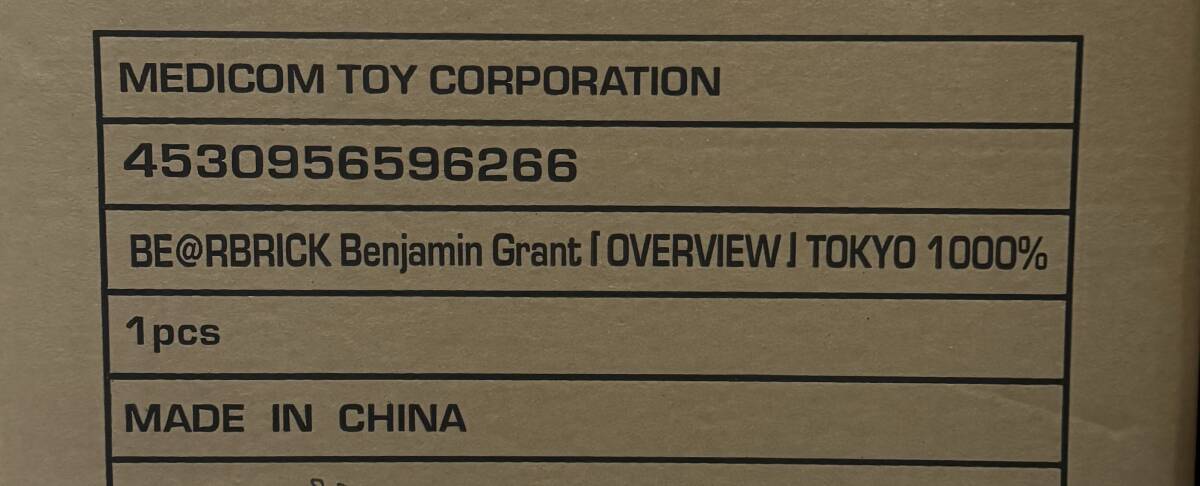 新品 ベアブリック BE@RBRICK ベンジャミン・グラント Benjamin Grant OVERVIEW TOKYO 1000％の画像3