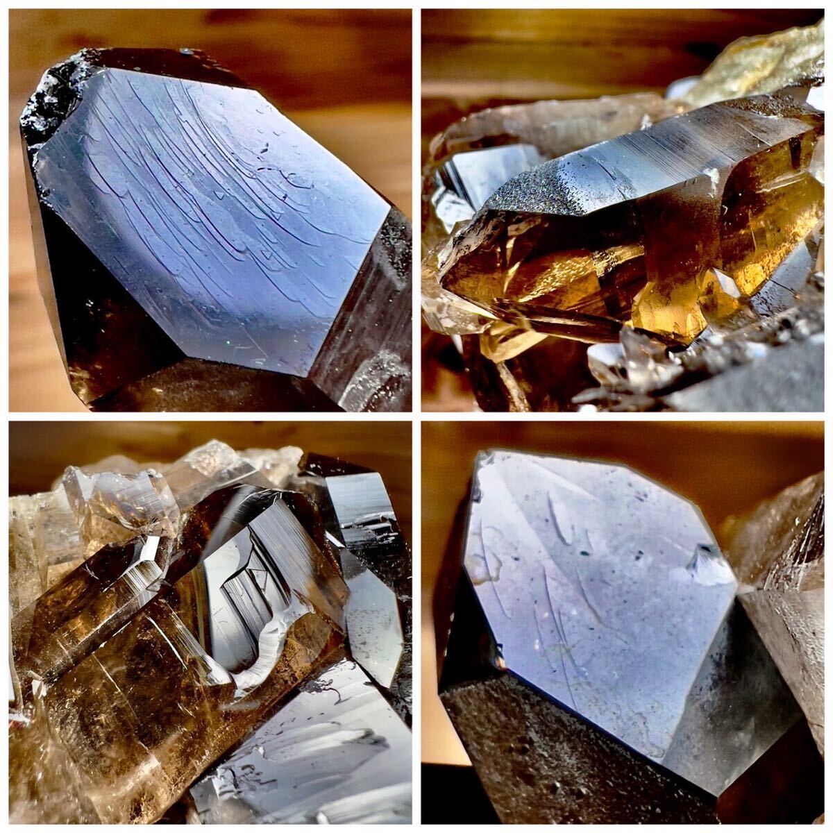 【特大】約1kg スモーキークォーツ ブラジル ミナスジェライス州産 レインボー 虹 アイリス 煙水晶 天然石 原石 鉱物 鉱物標本 標本 石の画像10