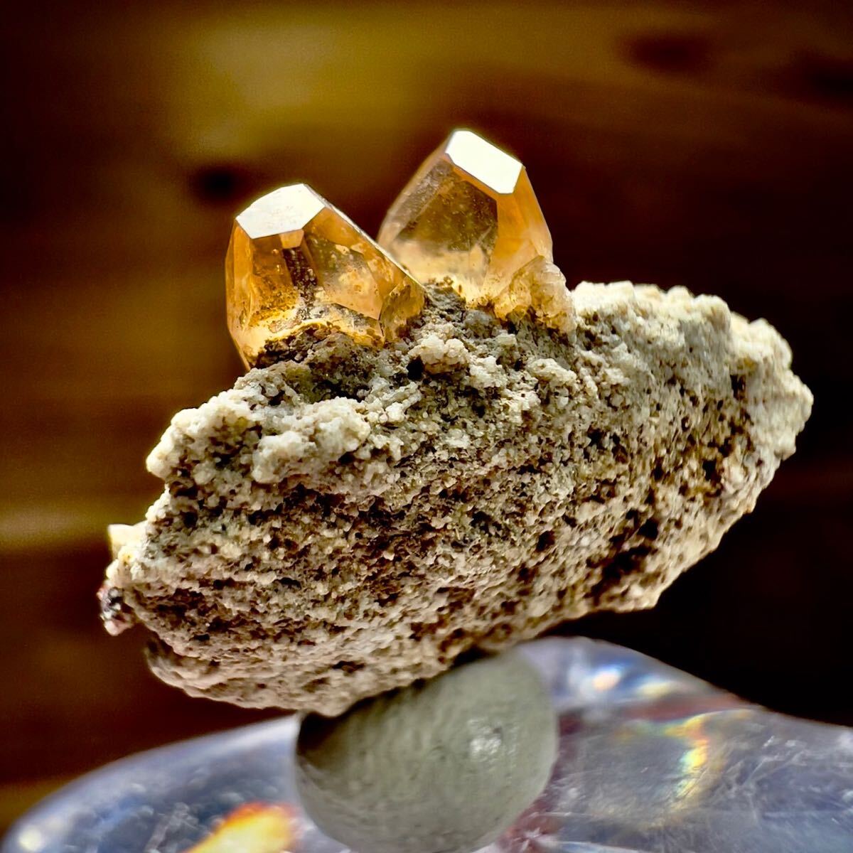 トパーズ メキシコ San Luis Potosi産 母岩付き 黄玉 天然石 原石 鉱物 鉱物標本 石の画像4