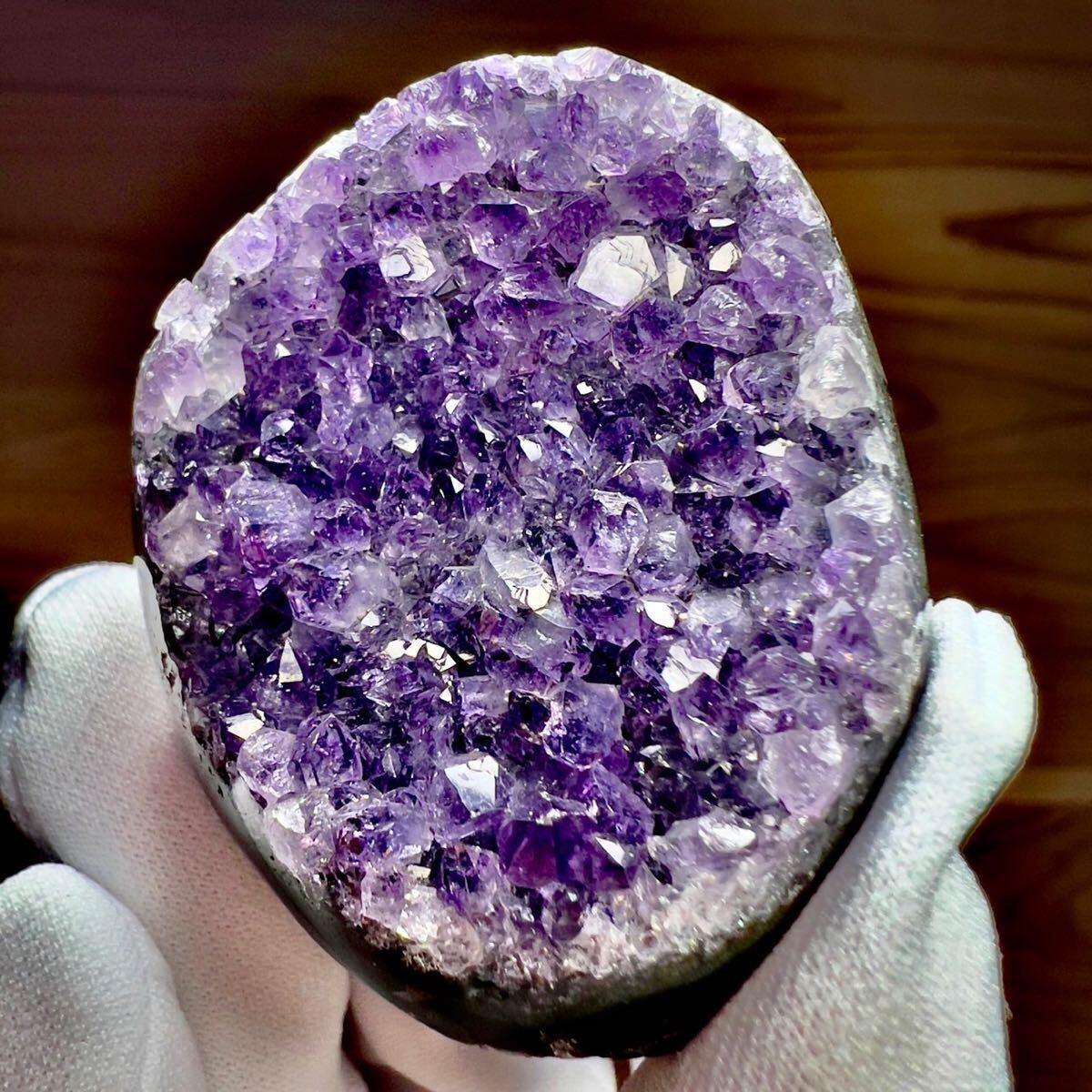 アメジスト ドーム クラスター 紫水晶 レインボー 虹 ウルグアイ産 天然石 原石 鉱物 鉱物標本 石の画像1