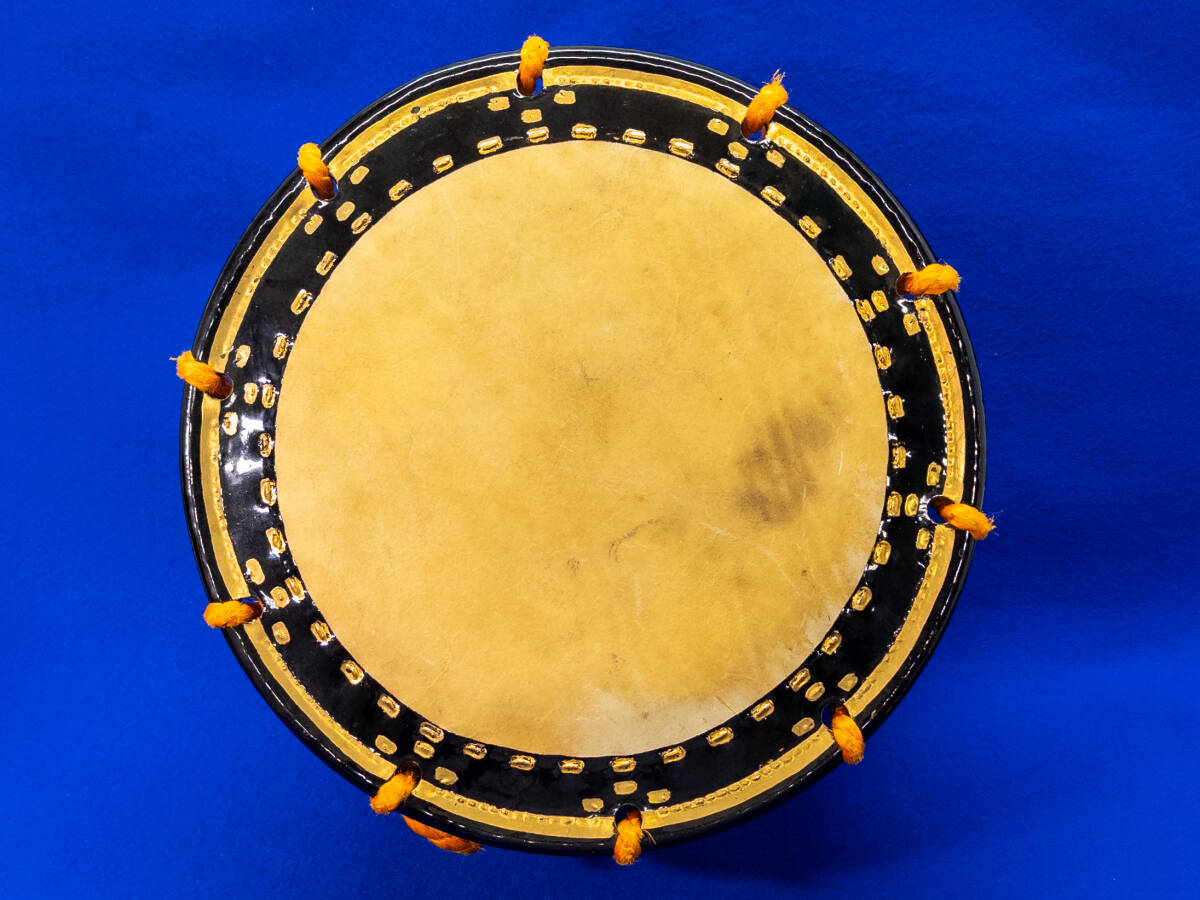 3Q selling up! tax less *. futoshi hand drum ( diameter approximately 35cm)# lacquer coating # period thing # Japanese drum # traditional Japanese musical instrument # festival # talent comfort # kabuki # length .# trim. exist is good sound ##0430-11