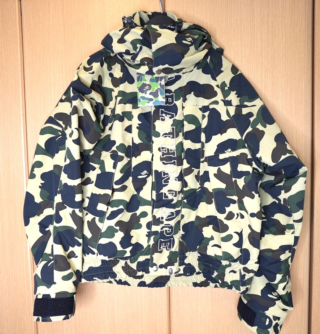 1ST CAMO SHORT SNOWBOARD JACKET BAPE A BATHING APE ベイプ　スノボジャケット　ショート丈　XL_画像1