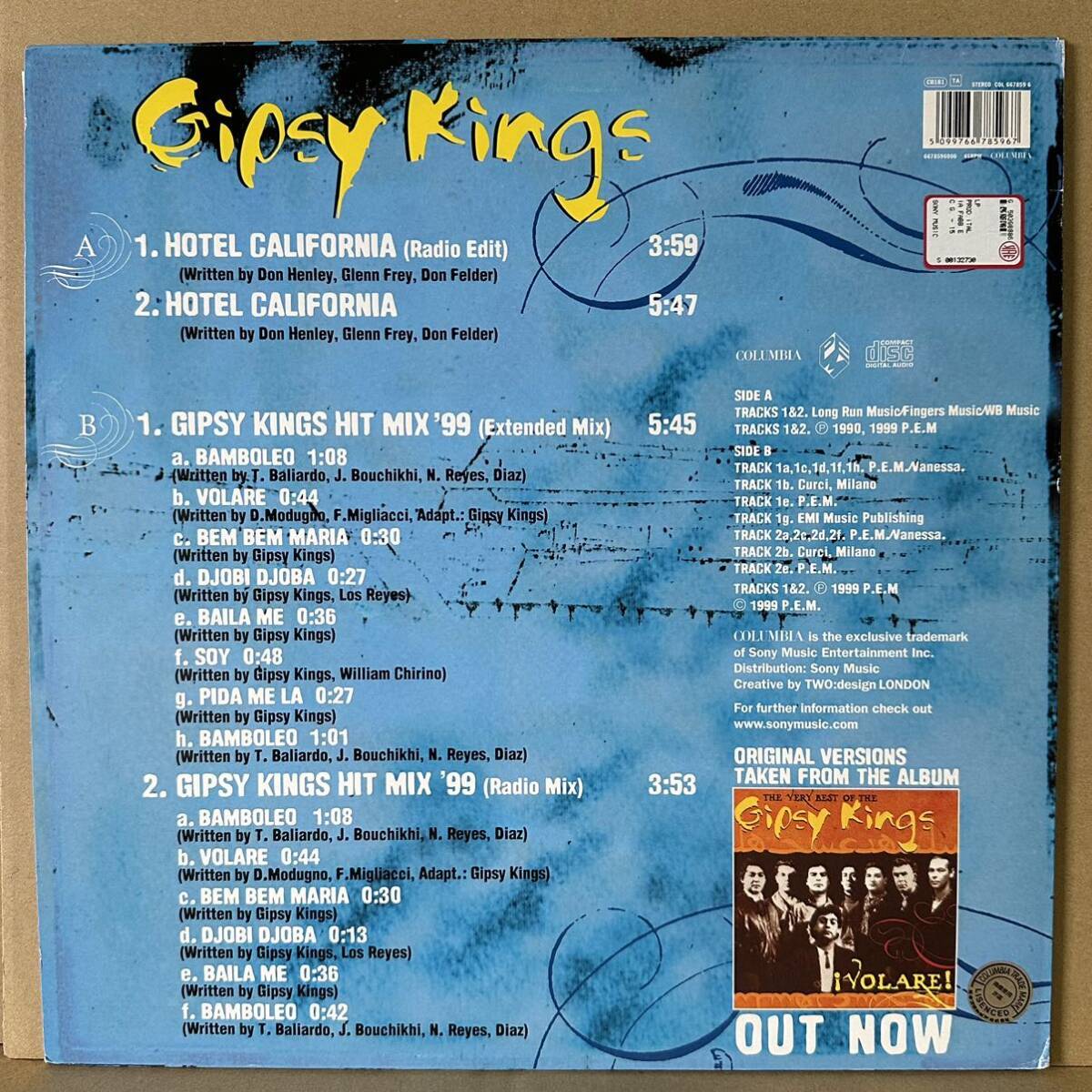 [12\'] GIPSY KINGS / HOTEL CALIFORNIA * Eagle s cover / HIT MIX \'99