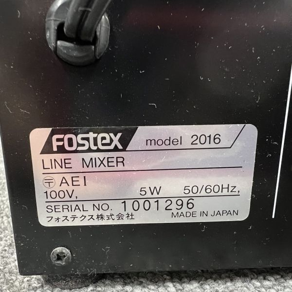 R417-H18-2285 FOSTEX フォステックス model 2016/1001296 楽器機材 アナログラインミキサー 通電確認済みの画像7