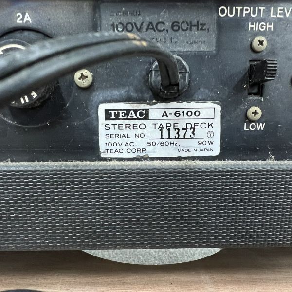 P469-H27-623 ▲ TEAC ティアック STEREO TAPE DECK オープンリールデッキ A-6100/11373 通電確認済みの画像8