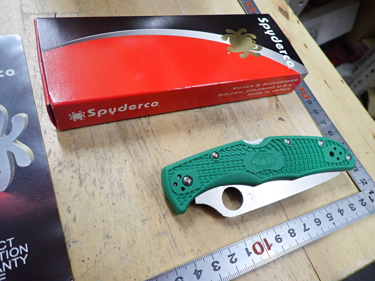 『J05J』未使用★スパイダルコ SPYDERCO フォールディングナイフ C10FPGR エンデューラ グラウンドグリーンの画像2