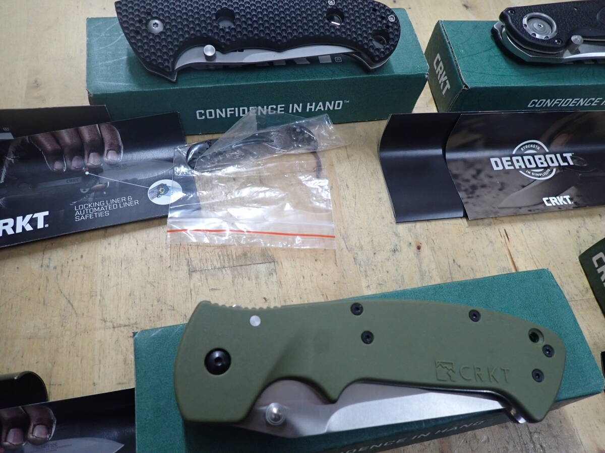 『J09H』CRKT フォールディングナイフ 4本（4点）まとめてセット Cruiser Crawford Kasper Linchin Pilar LargeD2の画像3