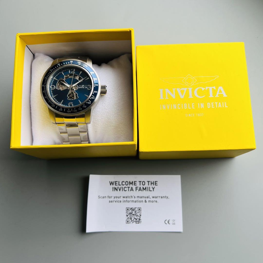 INVICTA インビクタ 腕時計 自動巻き シルバー ブルー メンズ ケース付属 新品 スケルトン ブラック 青 スペシャリティブランド おしゃれ_画像10