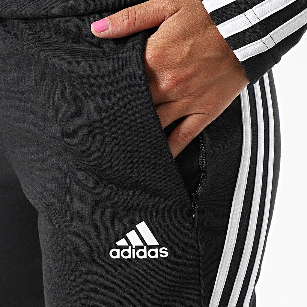 * Adidas ADIDAS новый товар женский популярный линия обратная сторона шерсть to Lux -tsu Parker жакет верх и низ в комплекте чёрный [SETH67030-L]..*QWER*