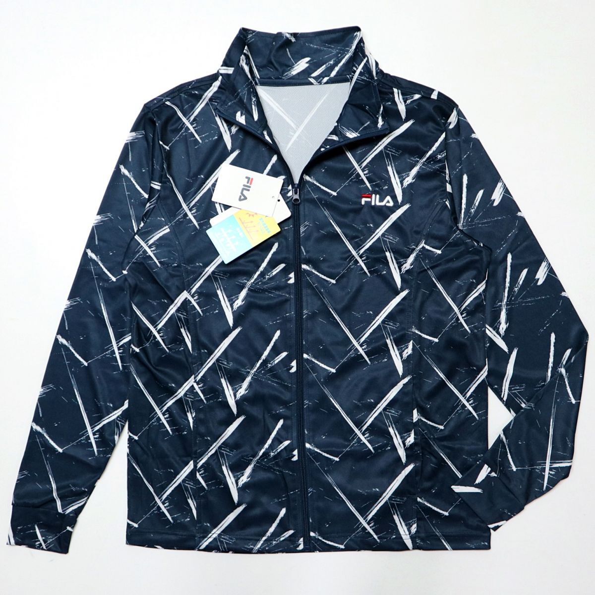 ★フィラ FILA 新品 メンズ 吸水速乾 UVプロテクト 水陸両用 ラッシュガード ジャケット 紺 XLサイズ [413313-NV-LL] 一 二 参★QWERの画像2