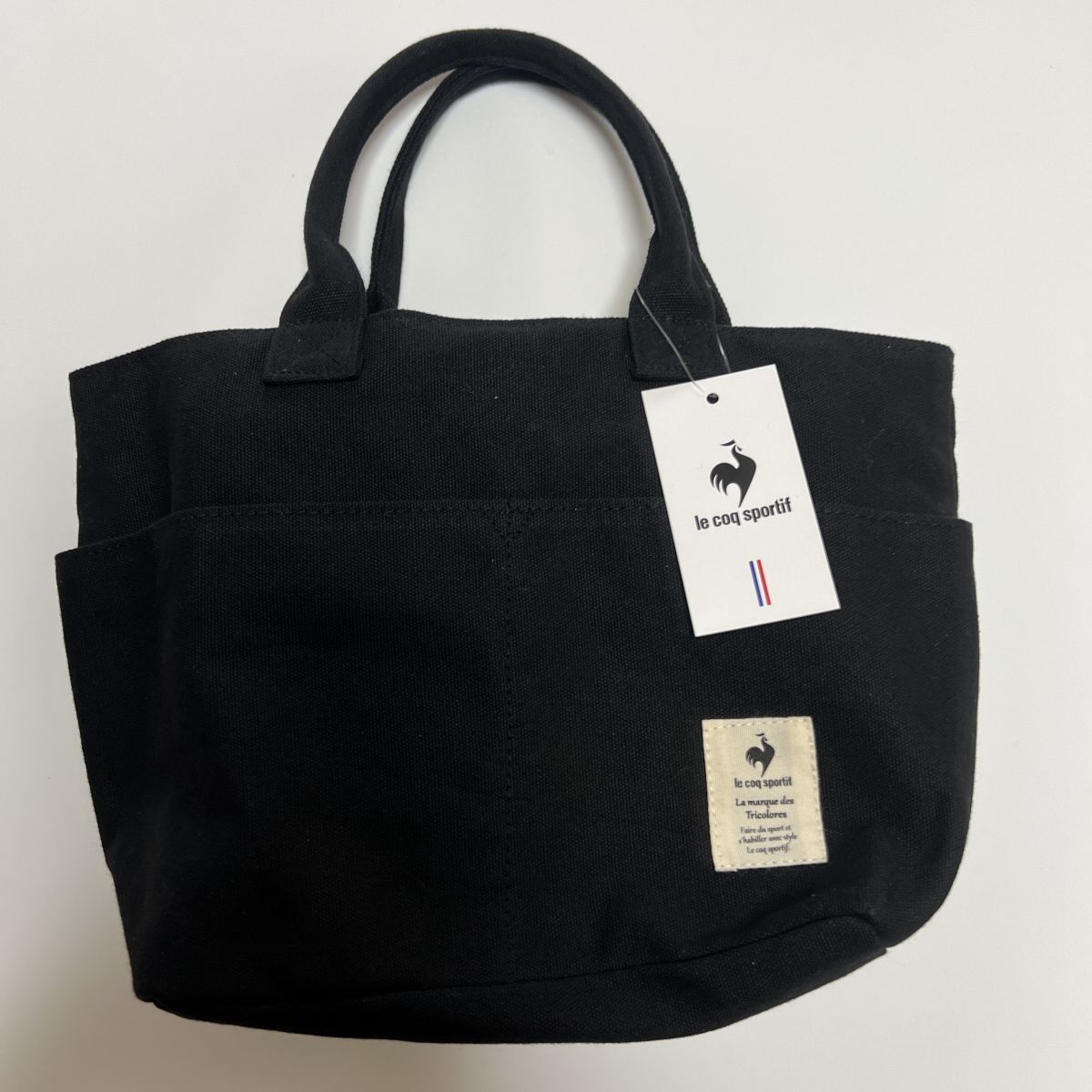 ★ルコック le coq sportif 新品 便利 ポケットいっぱい シンプル トートバッグ ハンドバッグ BAG 鞄 バッグ 黒 [36362-001]一 六★QWER★の画像2