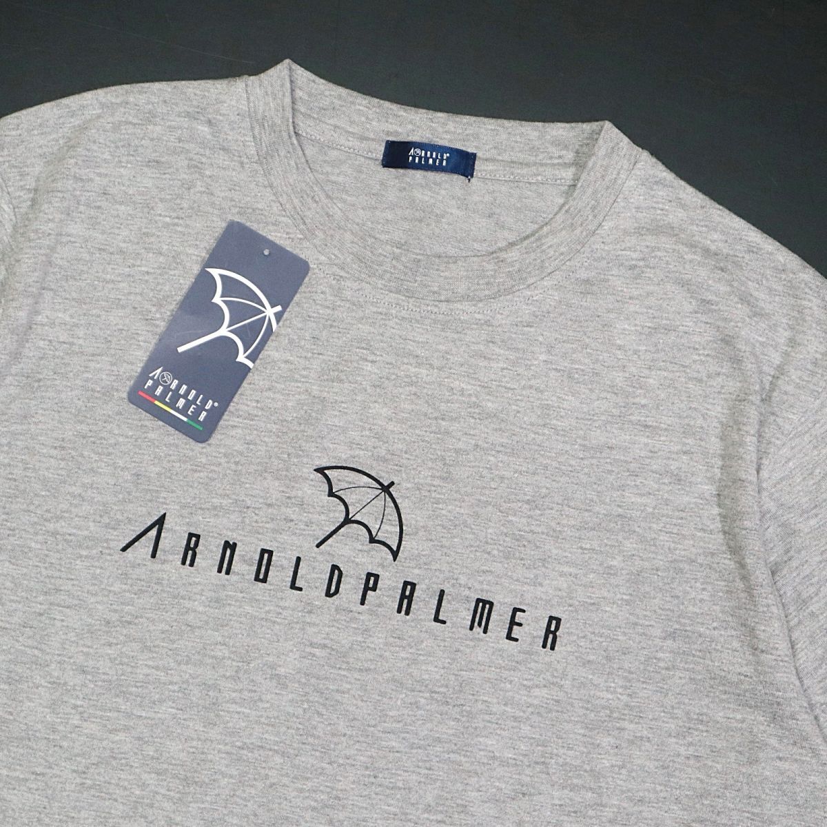 ●送料390円可能商品 アーノルドパーマー ARNOLD PALMER 新品 メンズ シンプル 半袖 Tシャツ 灰 Mサイズ [4991865T-01-M]一 三 壱★QWER★_画像1