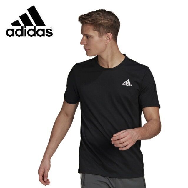 ●送料390円可能商品 アディダス ADIDAS 新品 メンズ 吸汗速乾 スポーツ トレーニング 半袖 Tシャツ 黒 Mサイズ [GR0514-M]三 壱★QWERの画像1