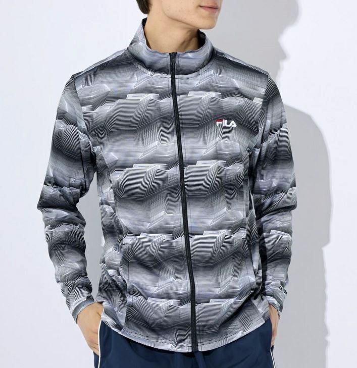 ★フィラ FILA 新品 メンズ 吸水速乾 ドライ UVプロテクト 快適 トレーニング ジャケット 黒 Lサイズ [413311-BK-L] 一 二 弐★QWER