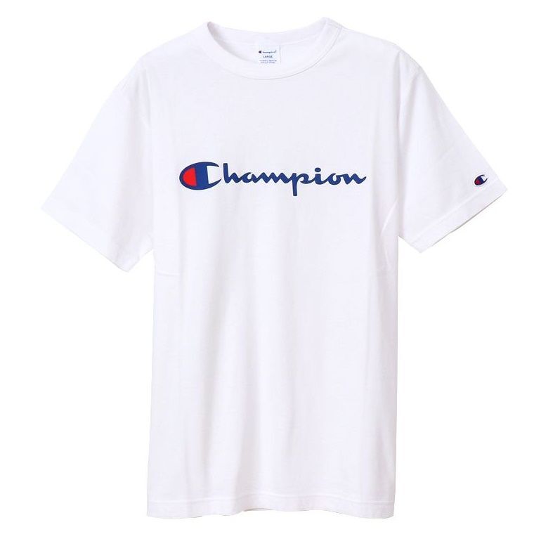 ●送料390円可能商品 チャンピオン Champion 新品 定番 肌触り◎ ビッグロゴ コットン 半袖 Tシャツ 白 L [C3P302-010-L] 三 弐★QWER★_画像2