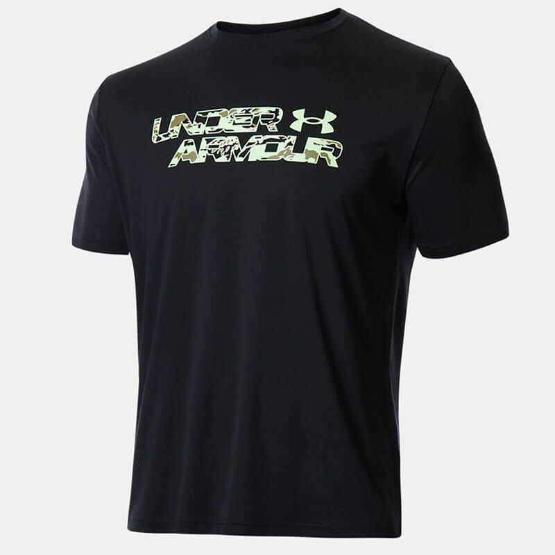 ●送料390円可能商品 アンダーアーマー UNDER ARMOUR HEATGEAR COOL 速乾 抗菌 ビッグロゴ 半袖 Tシャツ 黒[1371908-002-XL] 三 参★QWER★の画像1