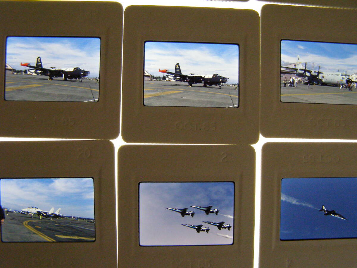 (1f402)807 写真 古写真 飛行機 飛行機写真 自衛隊 F-104 他 1985年10月 横田基地フィルム ポジ まとめて 20コマ リバーサル スライドの画像4