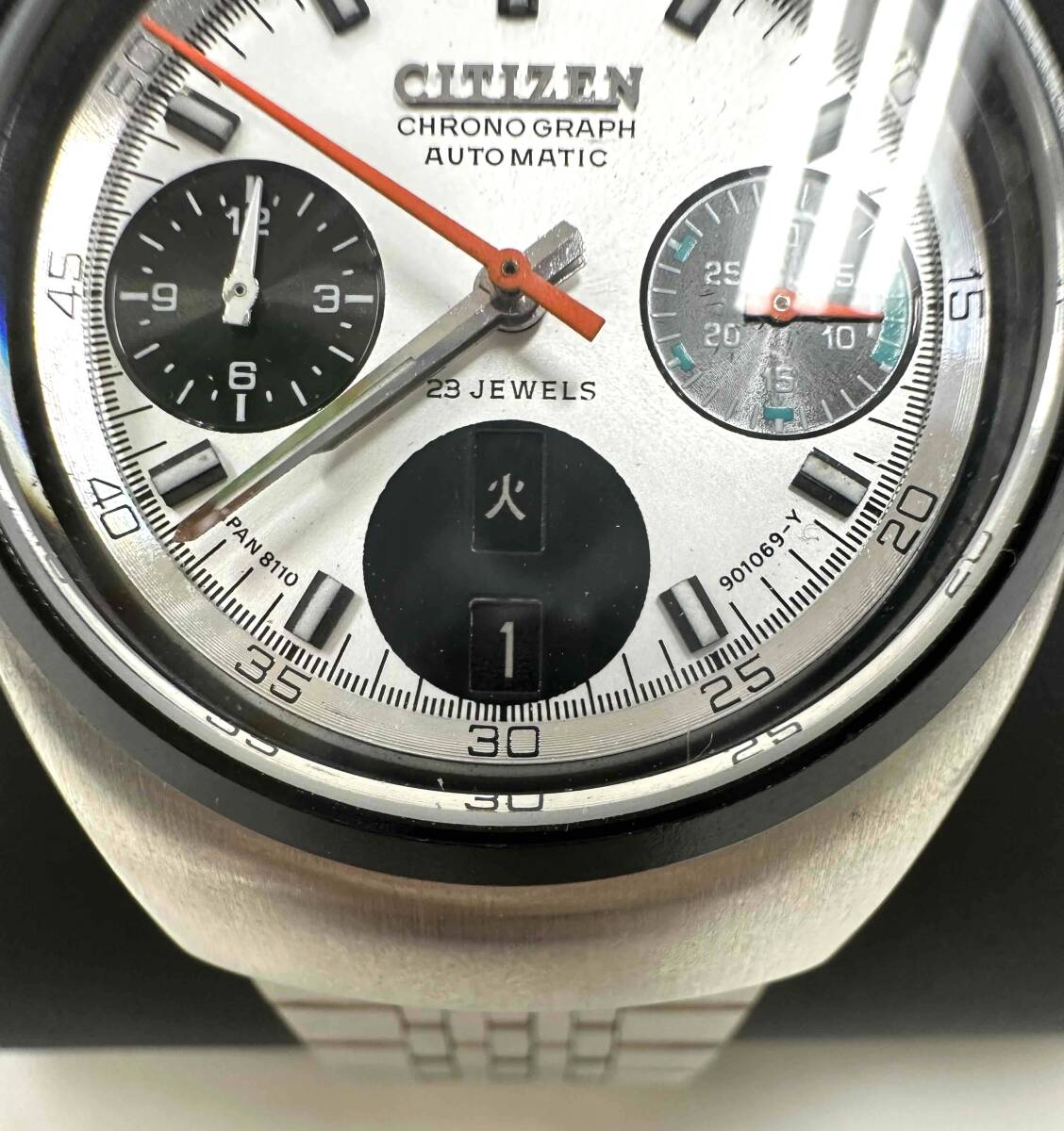 #18678【ジャンク扱い】★☆CITIZEN CHRONOGRAPH シチズン クロノグラフ オートマ ツノ 4-901177K 腕時計☆★の画像7