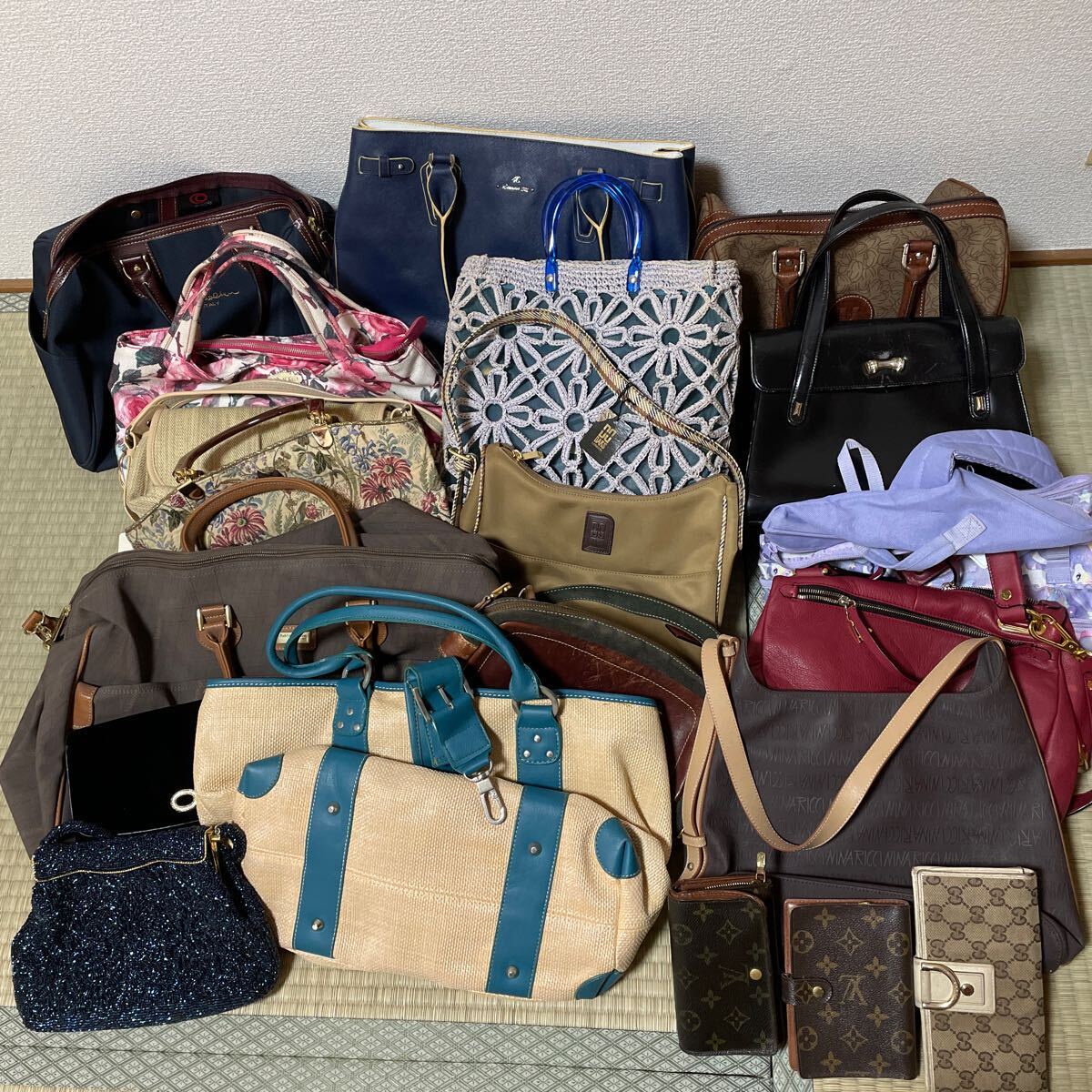 1円スタート 20点 まとめ売り Louis Vuitton GUCCI ルイヴィトン グッチ ショルダーバッグ 財布 コンパクトウォレット レディース の画像1