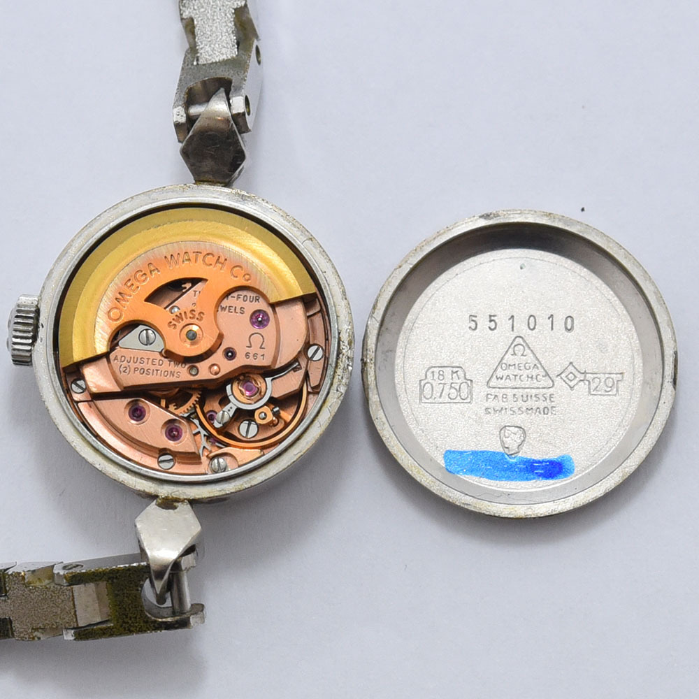 1円 可動品 腕時計 オメガ OMEGA レディマチック 機械式 自動巻 レディース K18 750 SS 社外ベルト 同梱不可_画像8