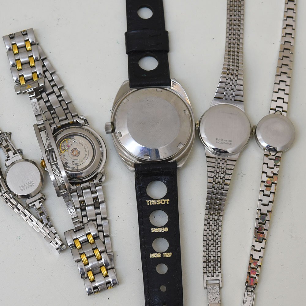 1円 可動品 腕時計 5本 ティソ 機械式 自動巻 手巻き メンズ レディース まとめて 同梱不可の画像8