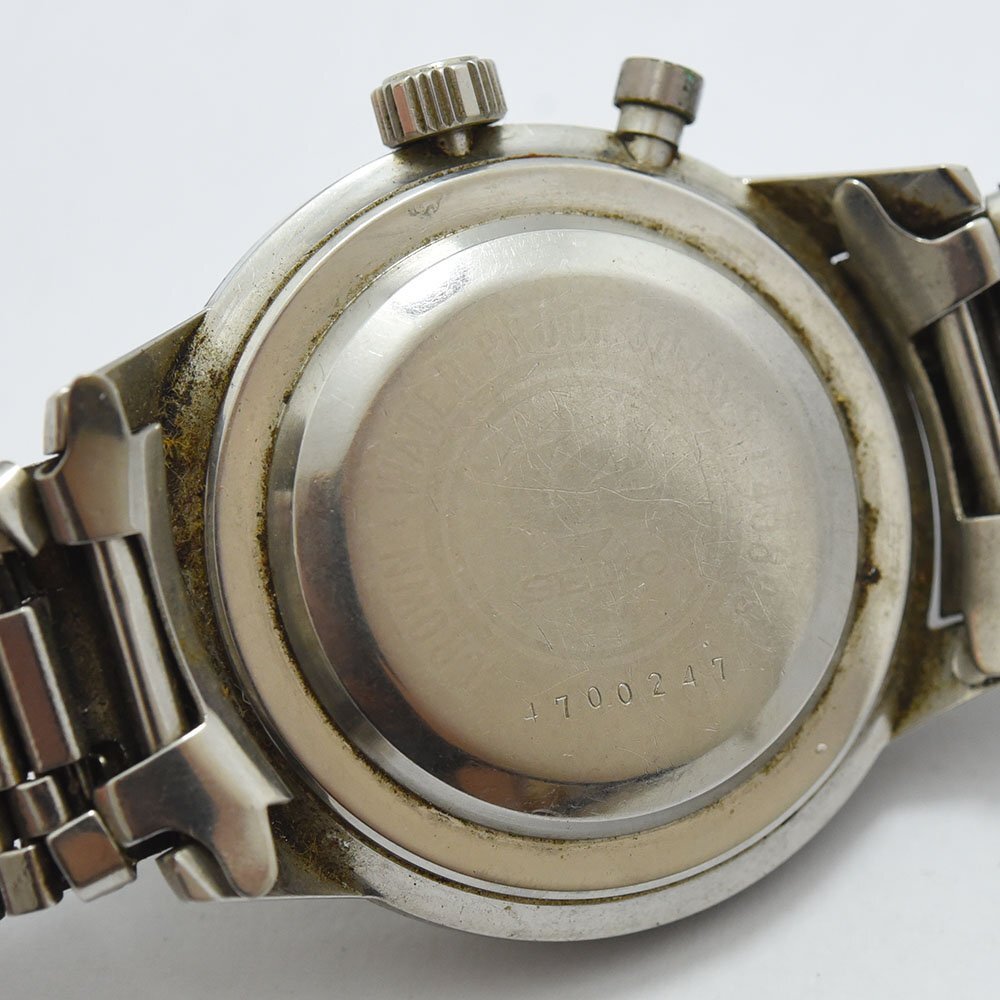1円 可動品 腕時計 セイコー SEIKO クラウン 45899 ワンプッシュクロノ 機械式 手巻き メンズ 同梱不可_画像4