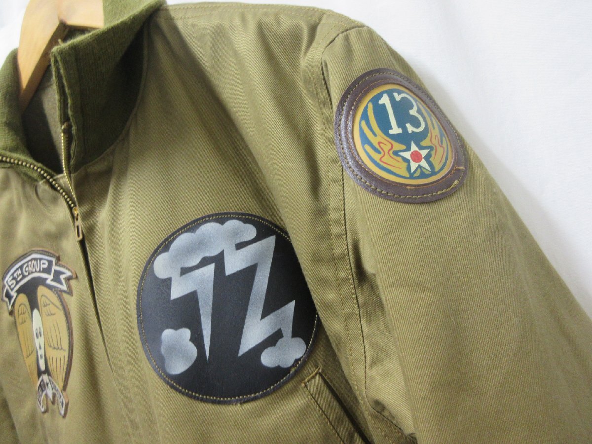 1000円～美品 バズリクソンズ BuzzRickson's Type TANK SLASH POCKET BOMBER BARONS タンカース フライトジャケット BR15147 サイズLの画像3