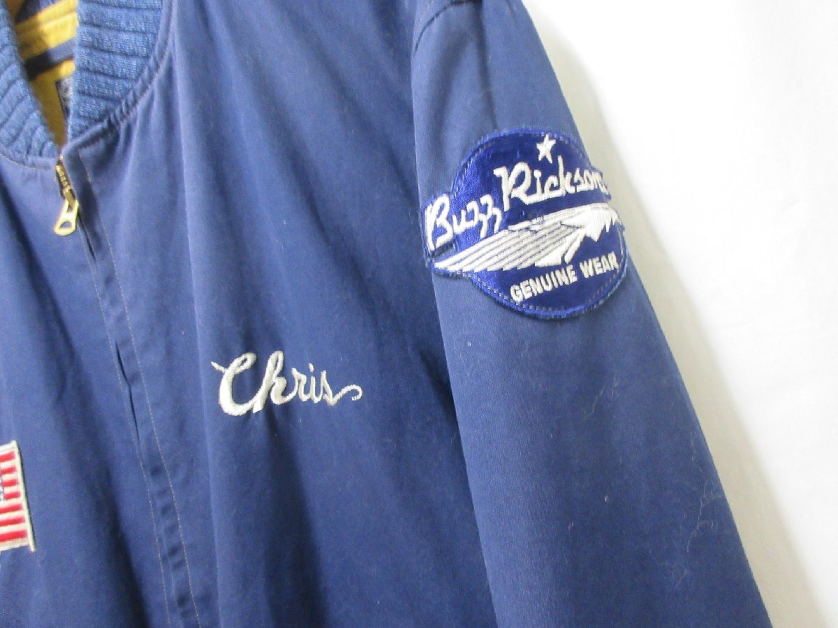 1000円～バズリクソンズ×ピーナッツ Buzz Rickson's×PEANUTS SNOOPY刺繍 Tour Jacket ツアージャケット BR13242 サイズ38の画像4