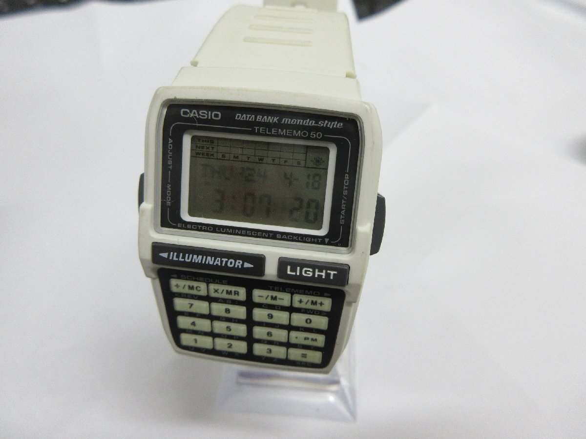 1000円～未使用 CASIO カシオ データバンク モンドスタイル DBC-63MS-7T ホワイト 電池交換済みの画像1