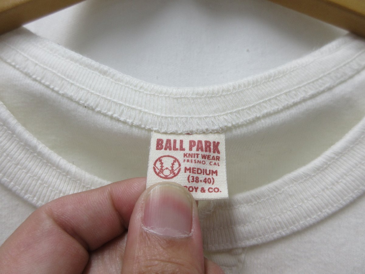 ◆1000円～美品 ジョーマッコイ JOE McCOY BALL PALK ボールパーク ユニオン シャツ ロンＴ サイズMの画像3