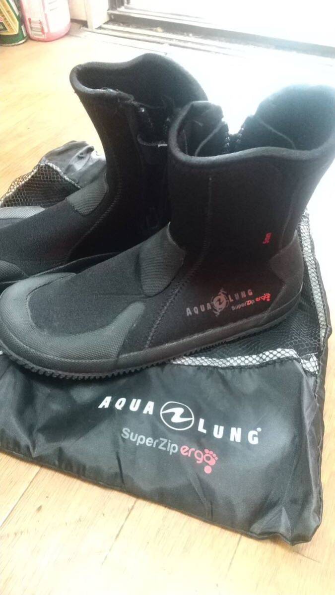 【新品未使用】Aqualung アクアラング superzip ergoboots 28cm ダイビングブーツ スキューバ ダイビング サイドファスナー ブラック の画像2